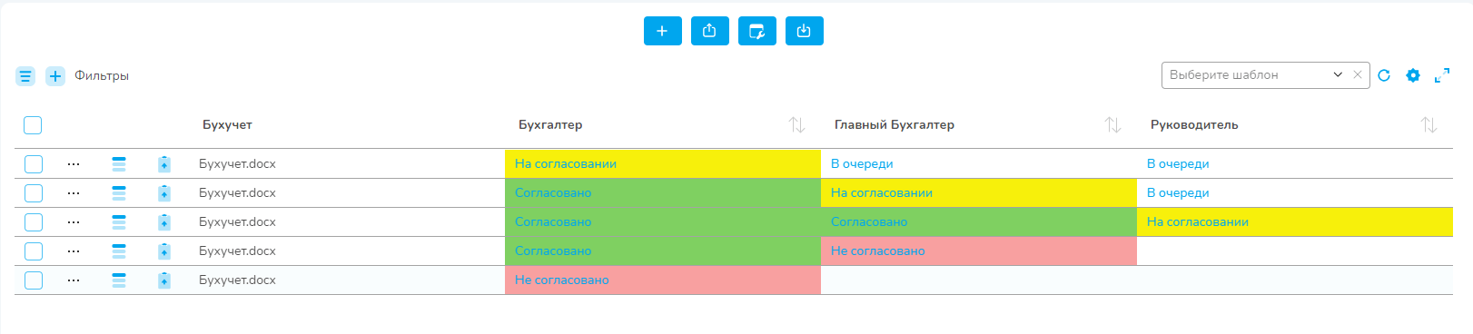 Интерфейс платформы NBT: Цветовая индикация ячеек реестра